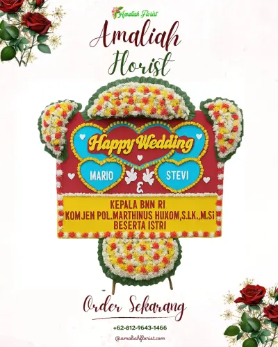 Karangan Papan Bunga Pernikahan di Kasomalang